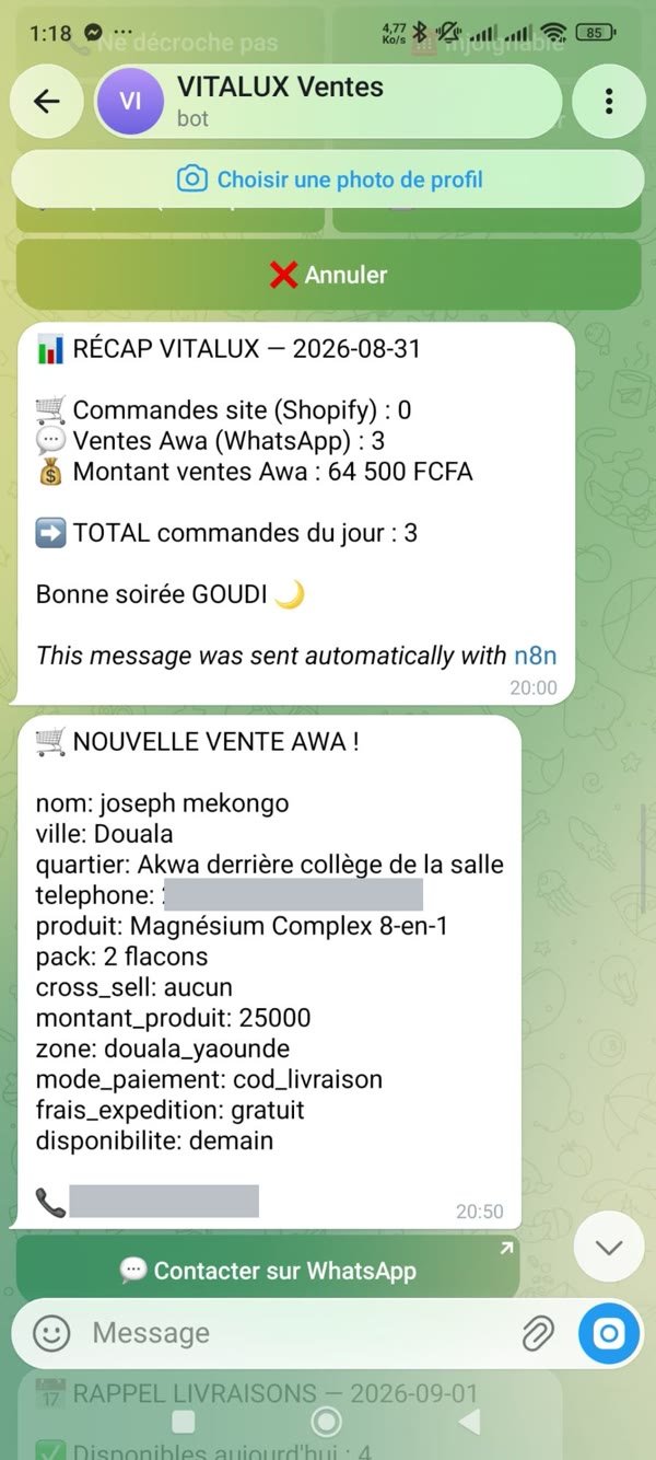 Récapitulatif automatique du soir